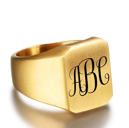 Individueller Edelstahl-Fashion-Burn-Ring für Herren, personalisierte Accessoires, Party-Schmuck, Vatertagsgeschenk