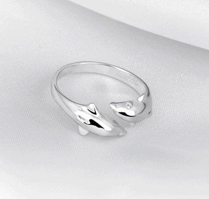 Ring aus 925er Sterlingsilber Zehenring Damenring Delfinring