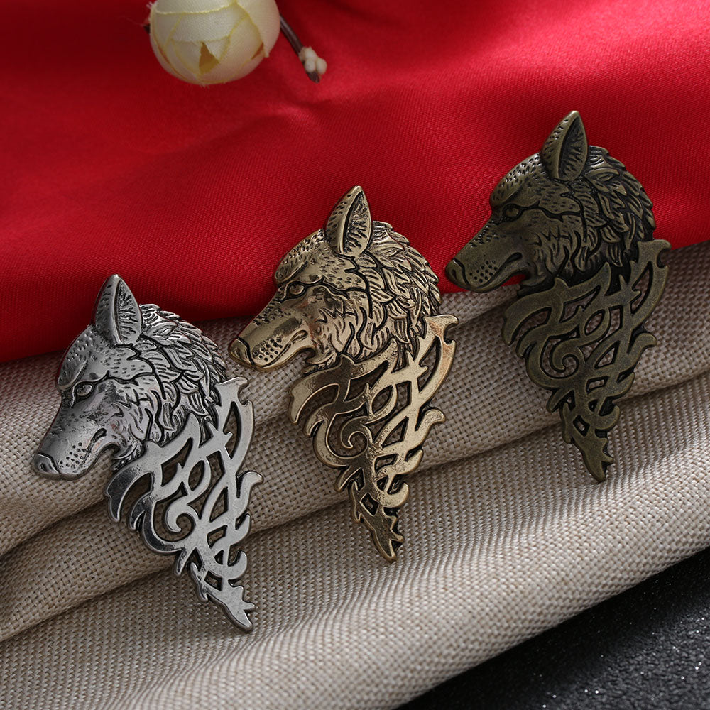 1 Pc Charming Vintage Men Punk Wolf Badge Brooch Lapel Pin Shirt Suit Collar Jewelry Gift For Men Summer Wear Nice Gift