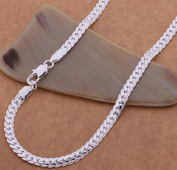 5mm 925 Sterling Silber Halskette Kette 20 Zoll Mode