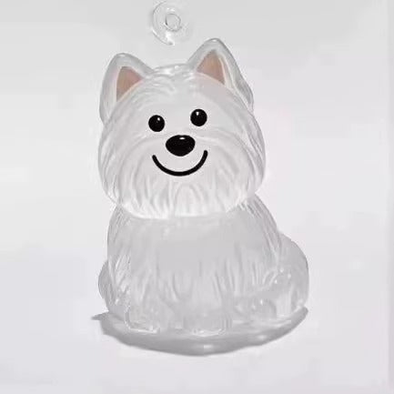 Llavero transparente para almacenamiento de pelo de mascota con colgante de bola peluda