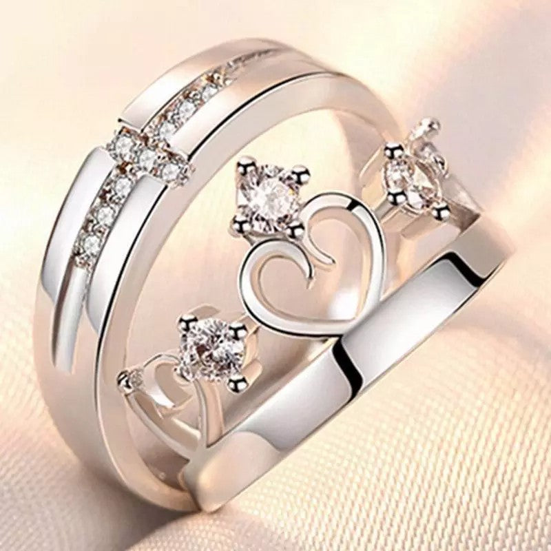 Anillos de apertura Simulación de boda Anillo de diamante
