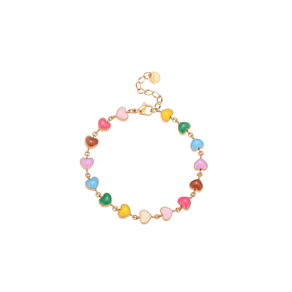 Collar de aceite colorido Pulsera de acero titanio con forma de corazón