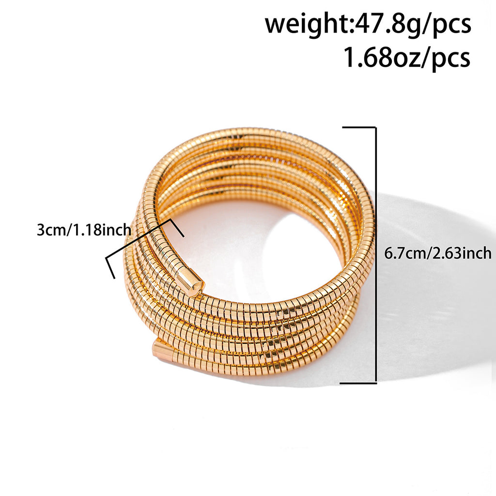Pulsera de aleación sencilla multicapa exagerada