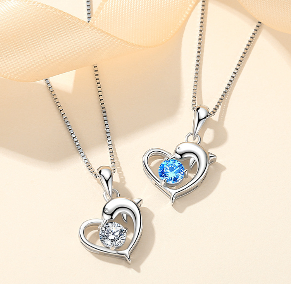 Delfin-Anhänger für Damen aus 925er Sterlingsilber