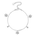 Sterling Silver D Color Moissanite Little Red Flower Bracelet For Women