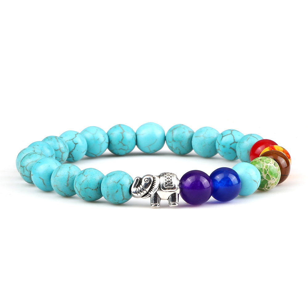 Colorful Rainbow Elephant Beads Bracelet