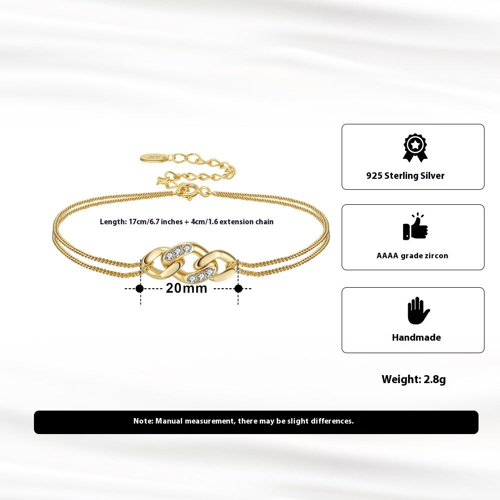 Zirconium Diamond Jewelry Adjustable Twisted Bracelet Ornament