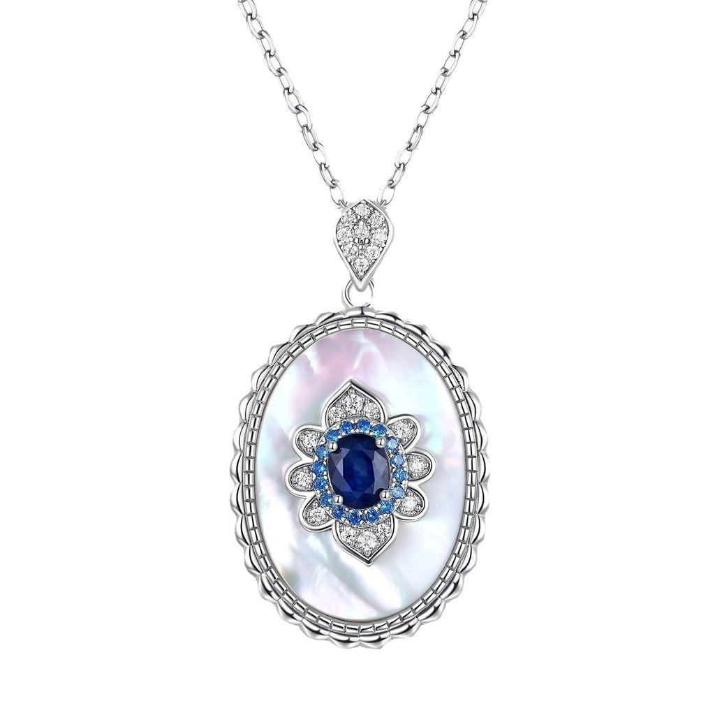 Saphir Diamant Anhänger 925 Sterling Silber Party Hochzeit Anhänger Halskette für Frauen Charm Schmuck
