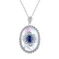 Saphir Diamant Anhänger 925 Sterling Silber Party Hochzeit Anhänger Halskette für Frauen Charm Schmuck