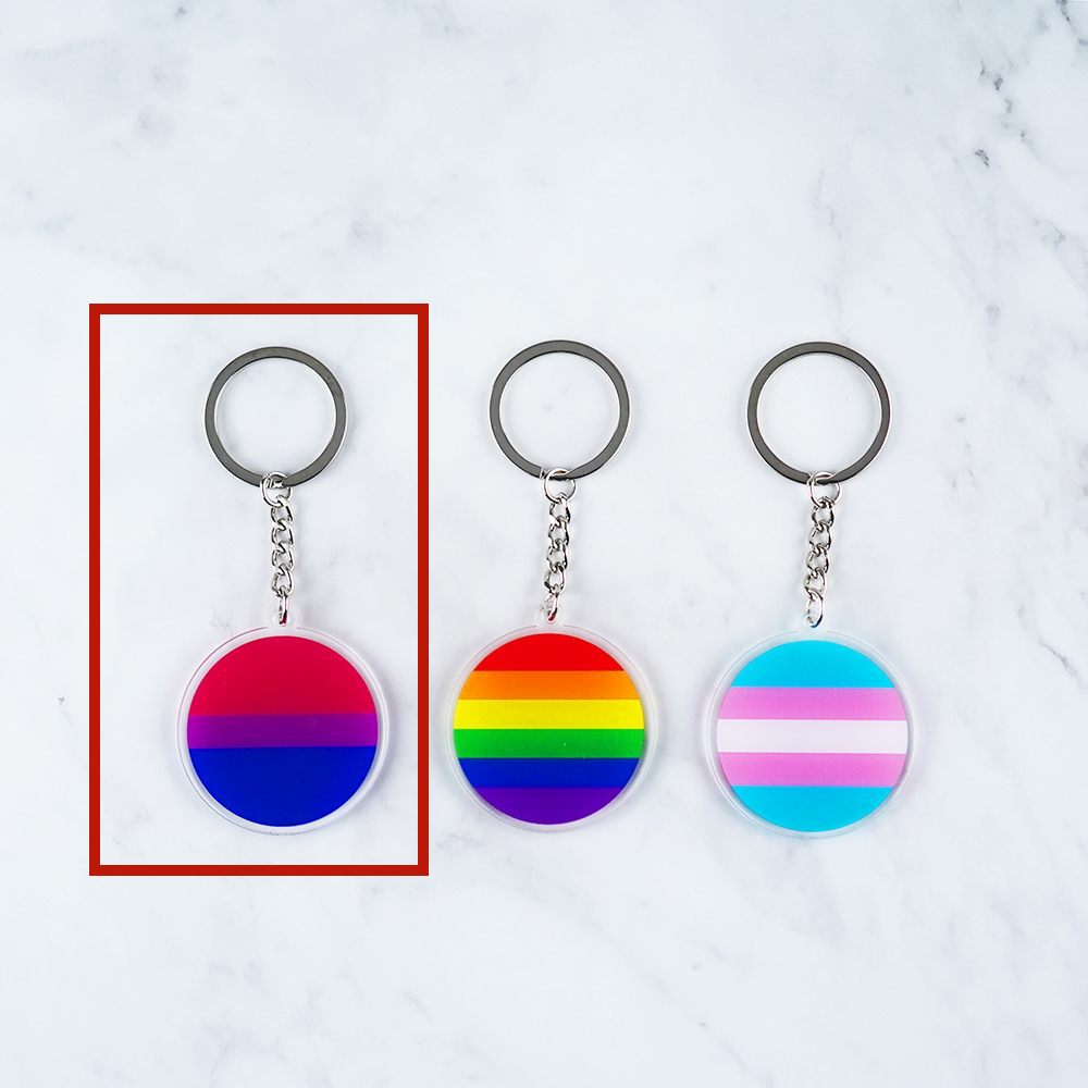 Llavero con Colgante de Bandera LGBT Bisexual Transgénero