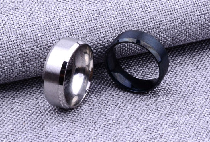 Einfacher Ring Mattiertes Paar Ring Persönlichkeit Edelstahlring