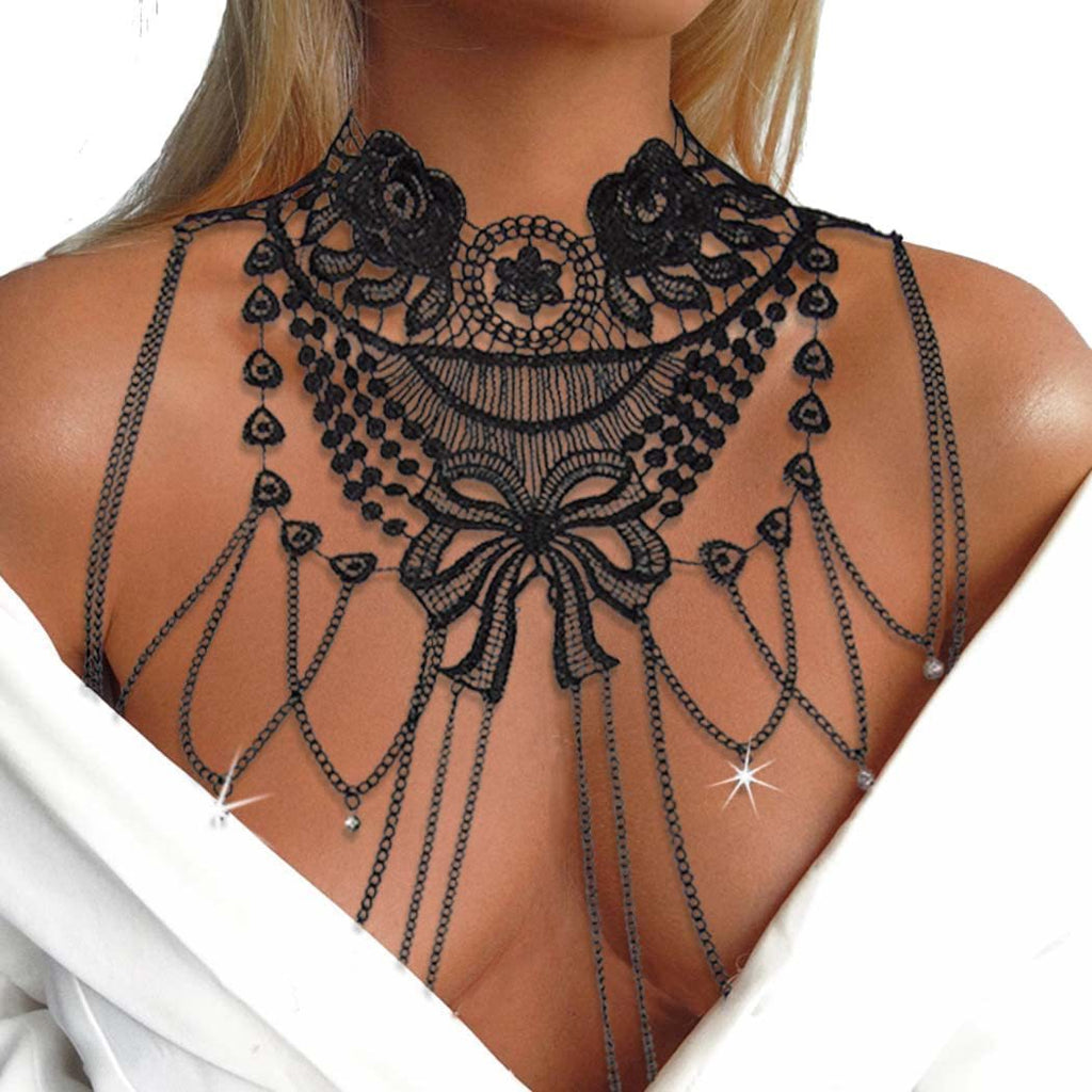 Sexy Spitzen-Rüschen-Bikini-Körperketten