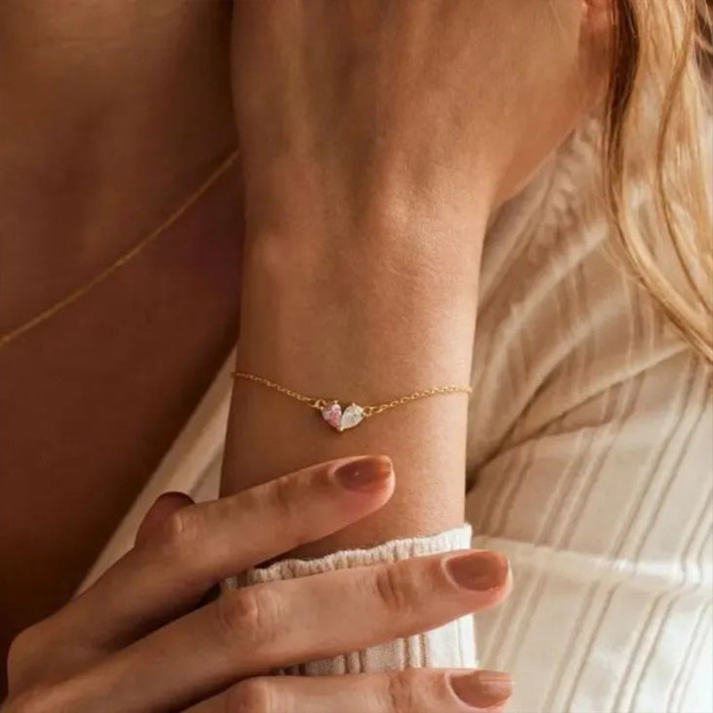 Koreanisches Armband mit Wassertropfen und Kupfer-Diamanten