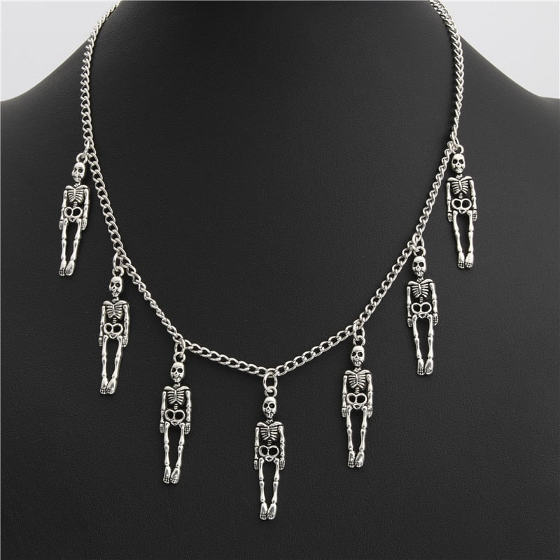 7 collares de calaveras punk