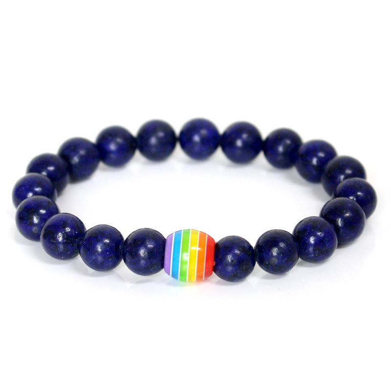 Regenbogen Perlenarmband Stolz Naturstein Strang Paar Armbänder