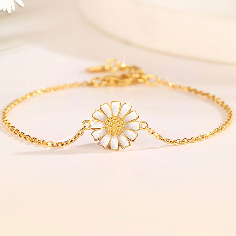 Kleiner Gänseblümchen-Ring Retro-Ring Emaille-Ring Einfacher Trendschmuck