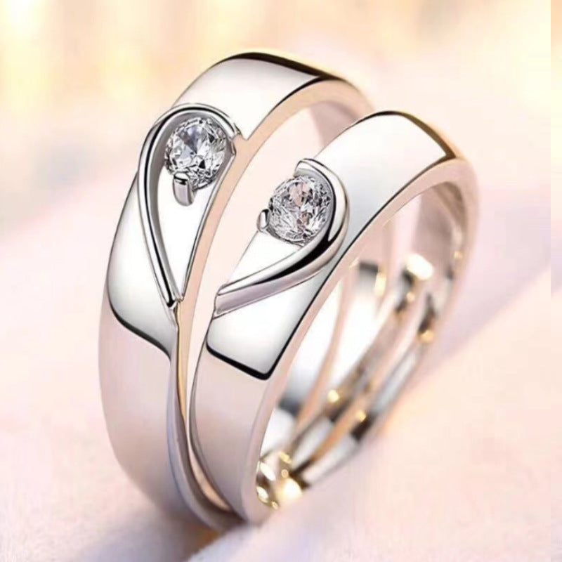 Anillos de apertura Simulación de boda Anillo de diamante