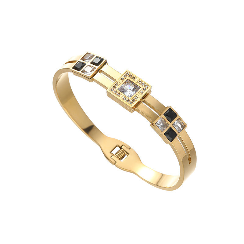 Pulsera de Lujo Bañada en Oro de 18K de Acero de Titanio de Cuerpo Entero