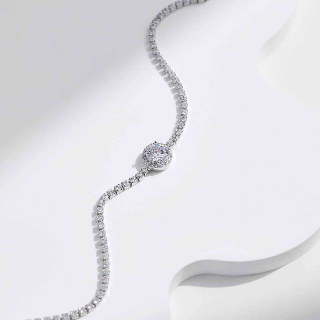 Silver Light Luxury Tennis Bracelet For Women