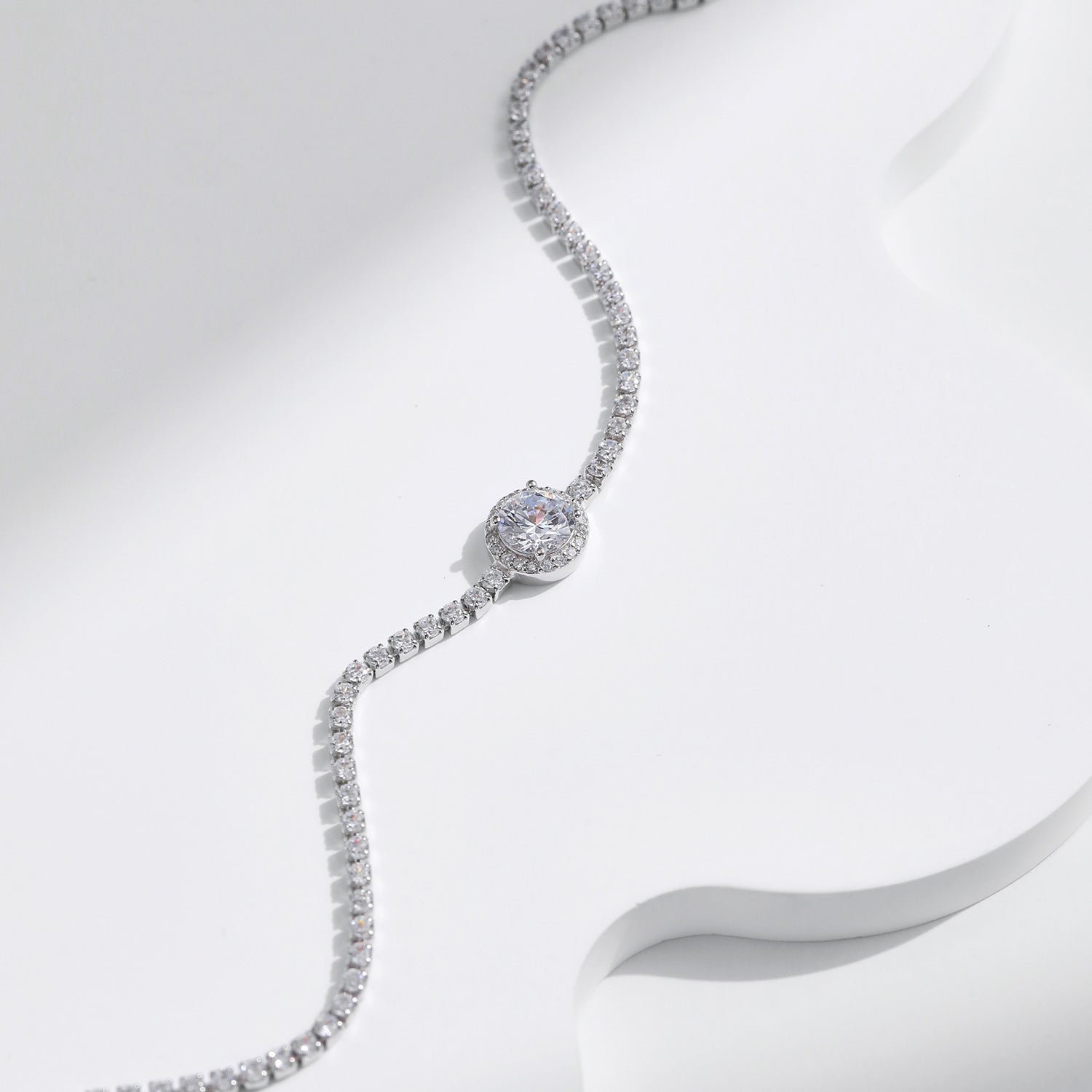Silver Light Luxury Tennis Bracelet For Women