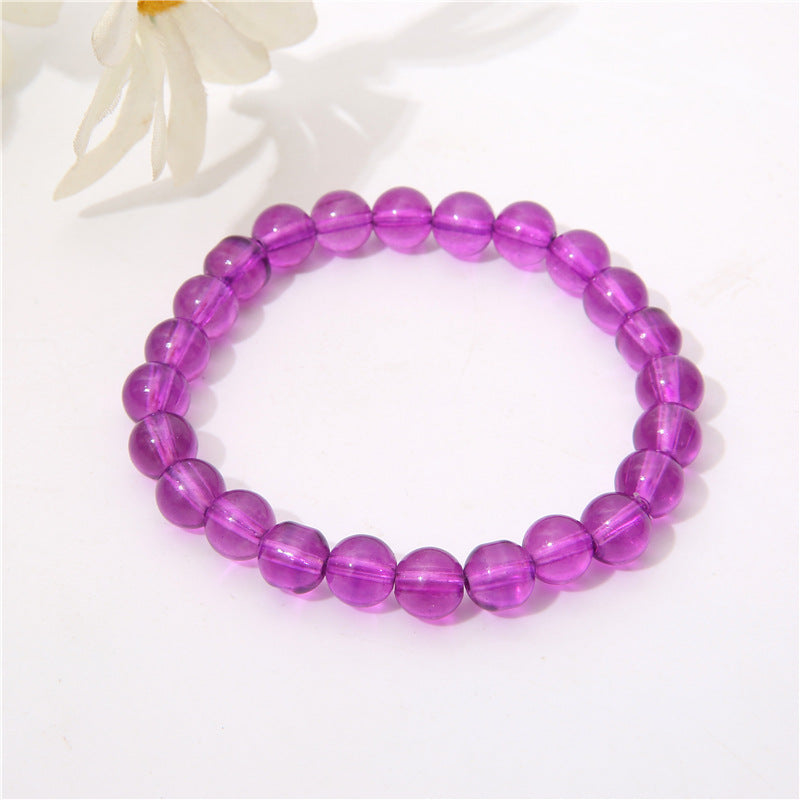 Solid Color Transparent Glass Bracelet