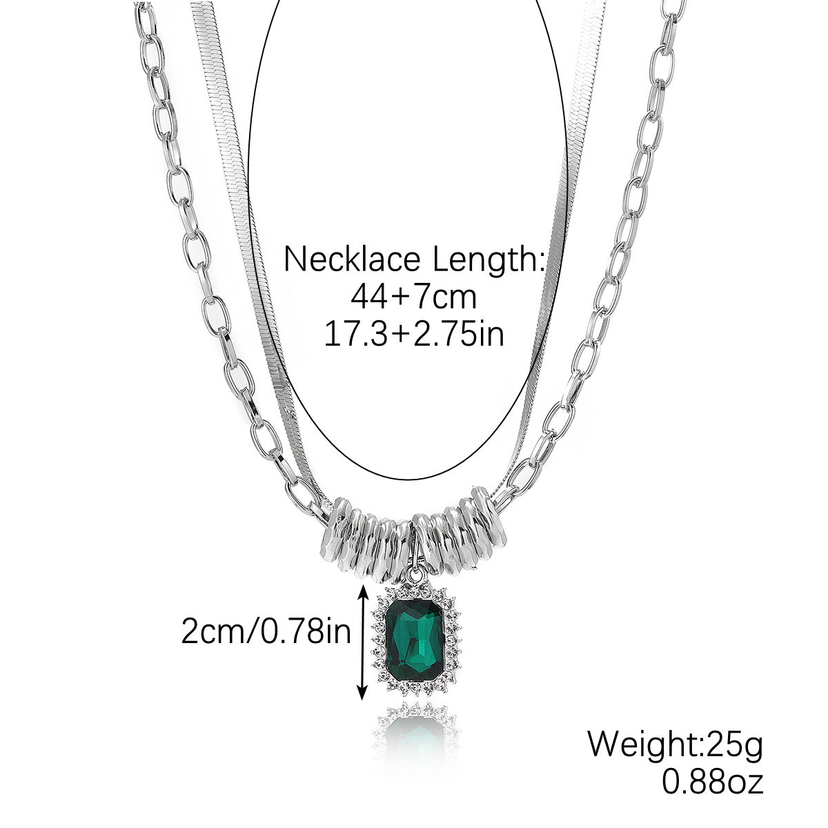 Women's Fashion Simple Color Crystal Pendant Love Necklace
