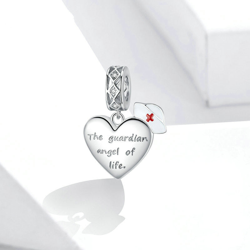 Schutzengel Anhänger Charm Silber 925 Armband Zubehör
