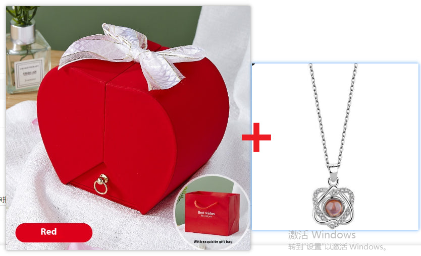 Apfelrose Schmuckschatulle Halskette Ring Ornament Für Freunde Weihnachten Valentinstag