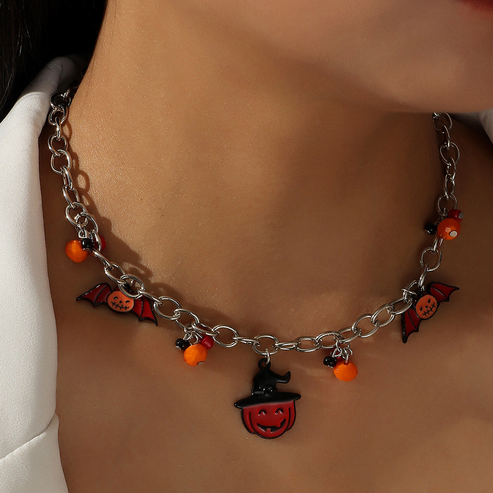 Lippen Kürbis Halloween Halskette