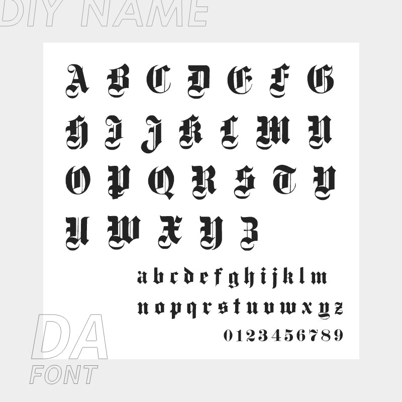 Tobillera personalizada de acero inoxidable 316L con letras del alfabeto inglés