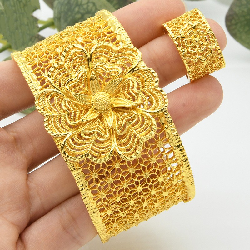 Adorno de Anillo de Pulsera de Oro Aluvial para Mujer