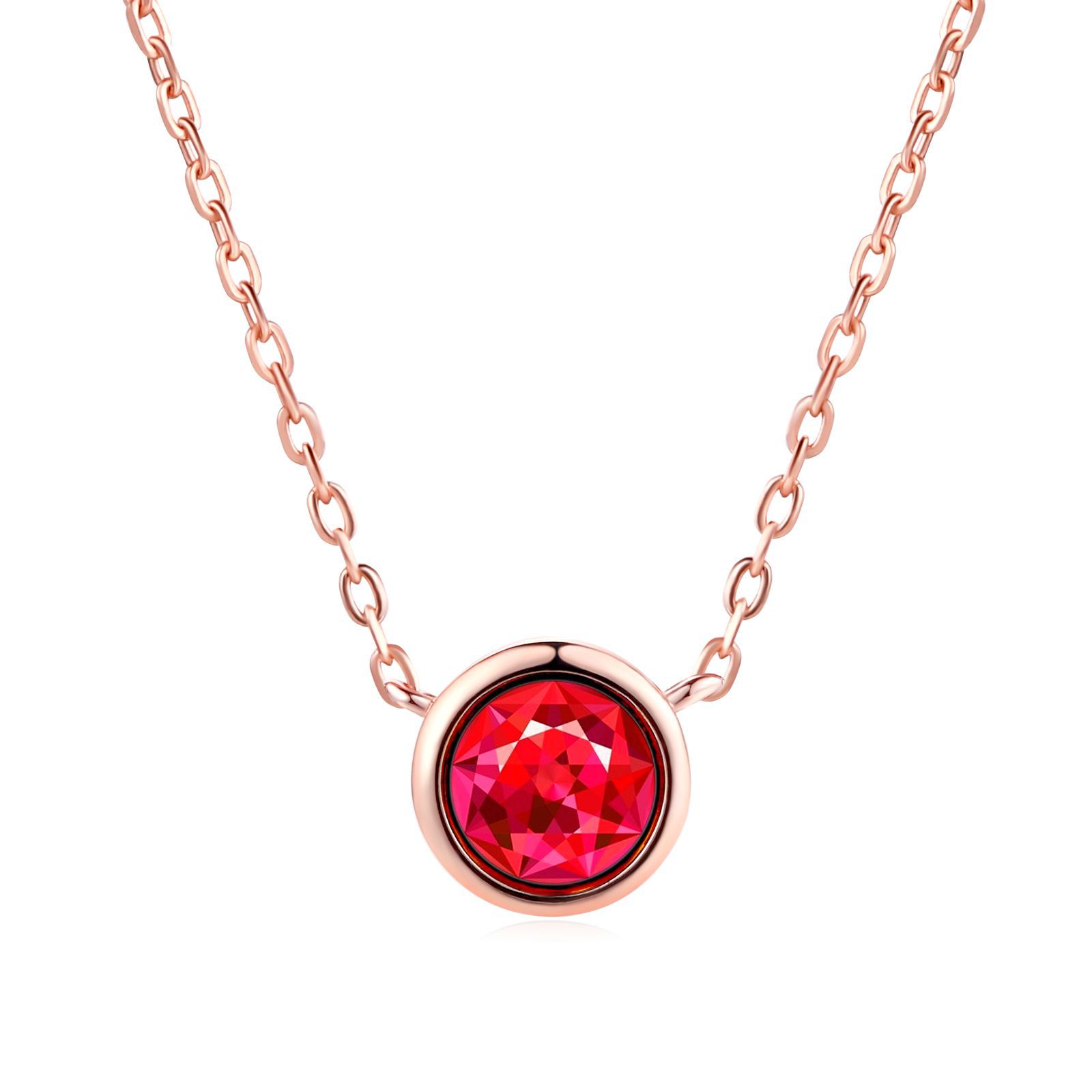 Halskette für Damen, schlichter Stil, Zirkonia-Anhänger, Roségold-farben, Modeschmuck, Geburtstagsgeschenk