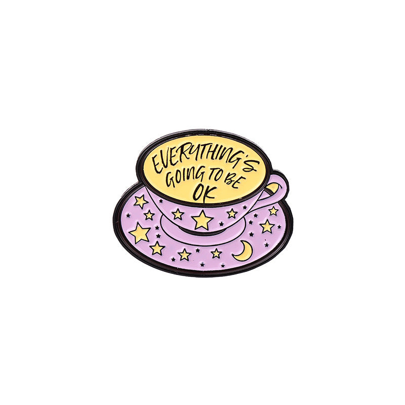 Insignia de aleación del alfabeto inglés, broche de dibujos animados creativo