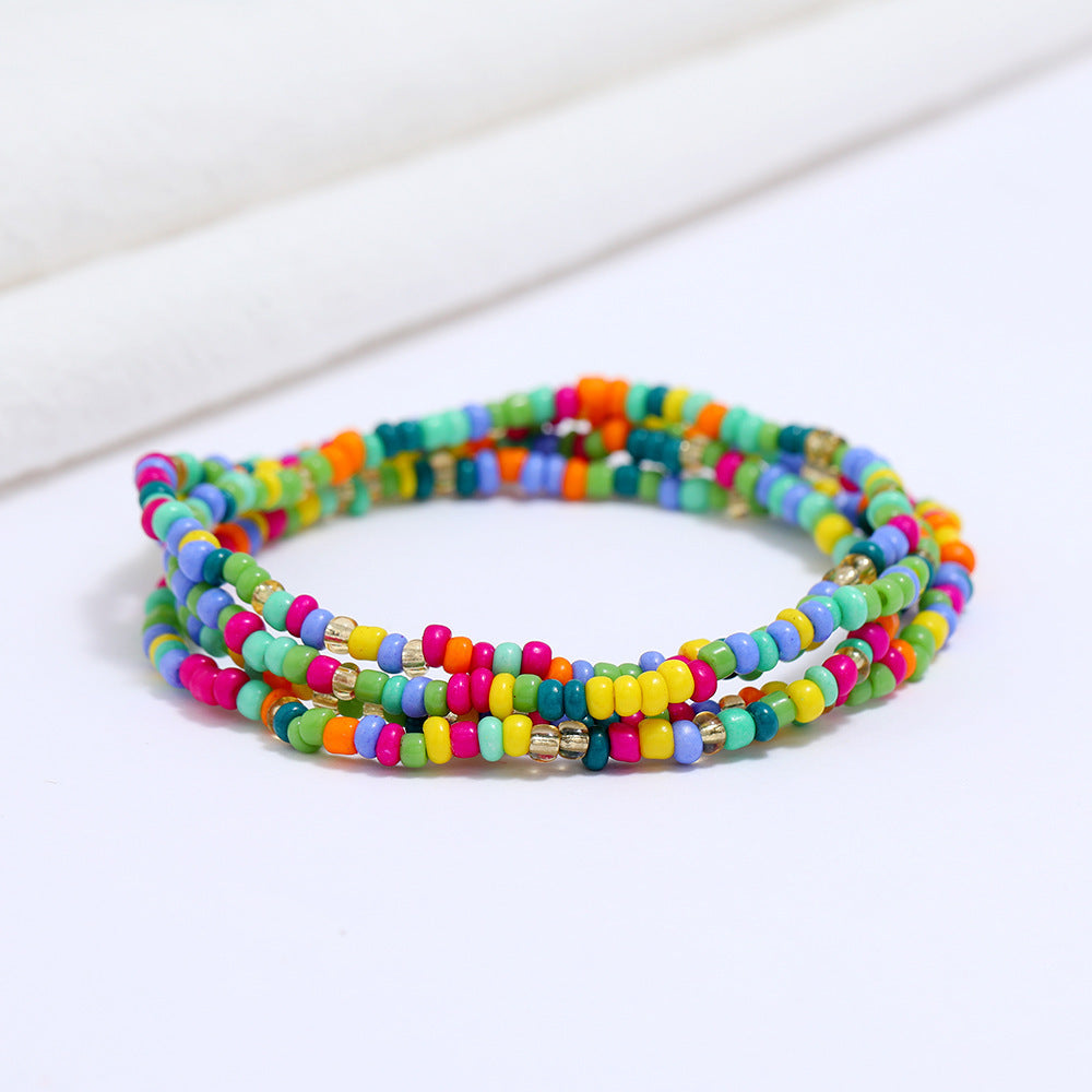 Women's Colorful Beaded Elastic Waist Chain