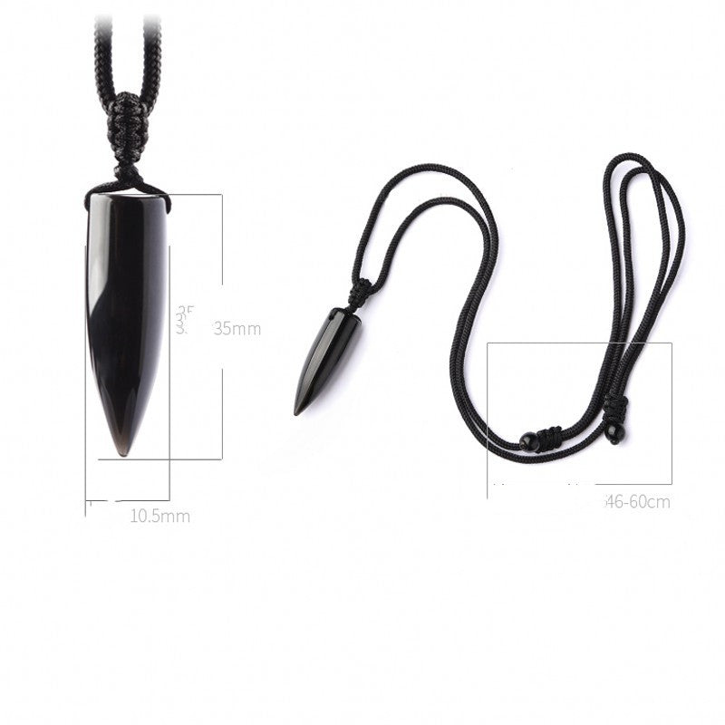 Natürliche Obsidian-Kugelkette für Damen und Herren