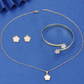 Fünfblättrige Blume Wilder Wein Gras Armband Dreiteiliges Set