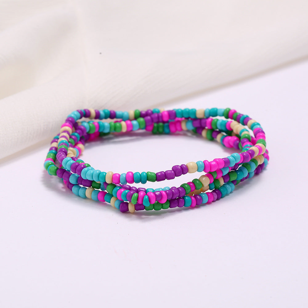 Women's Colorful Beaded Elastic Waist Chain