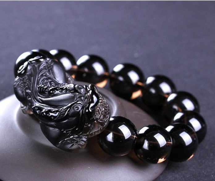 Kaiguang Natürliches Eis-Arten-Schwarz-Anthrazit-Himbeerarmband Große mattierte Zapfen-Himbeer-Handschnur mit Herren-Handschnur
