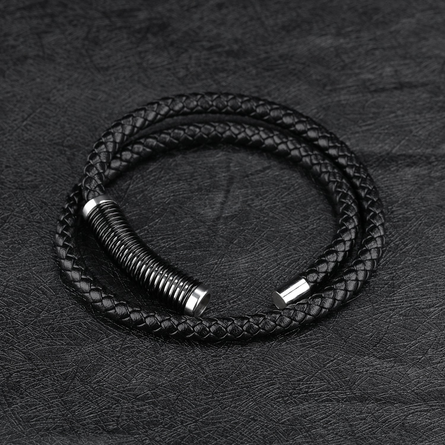 Vintage-Doppelarmband aus Rindsleder