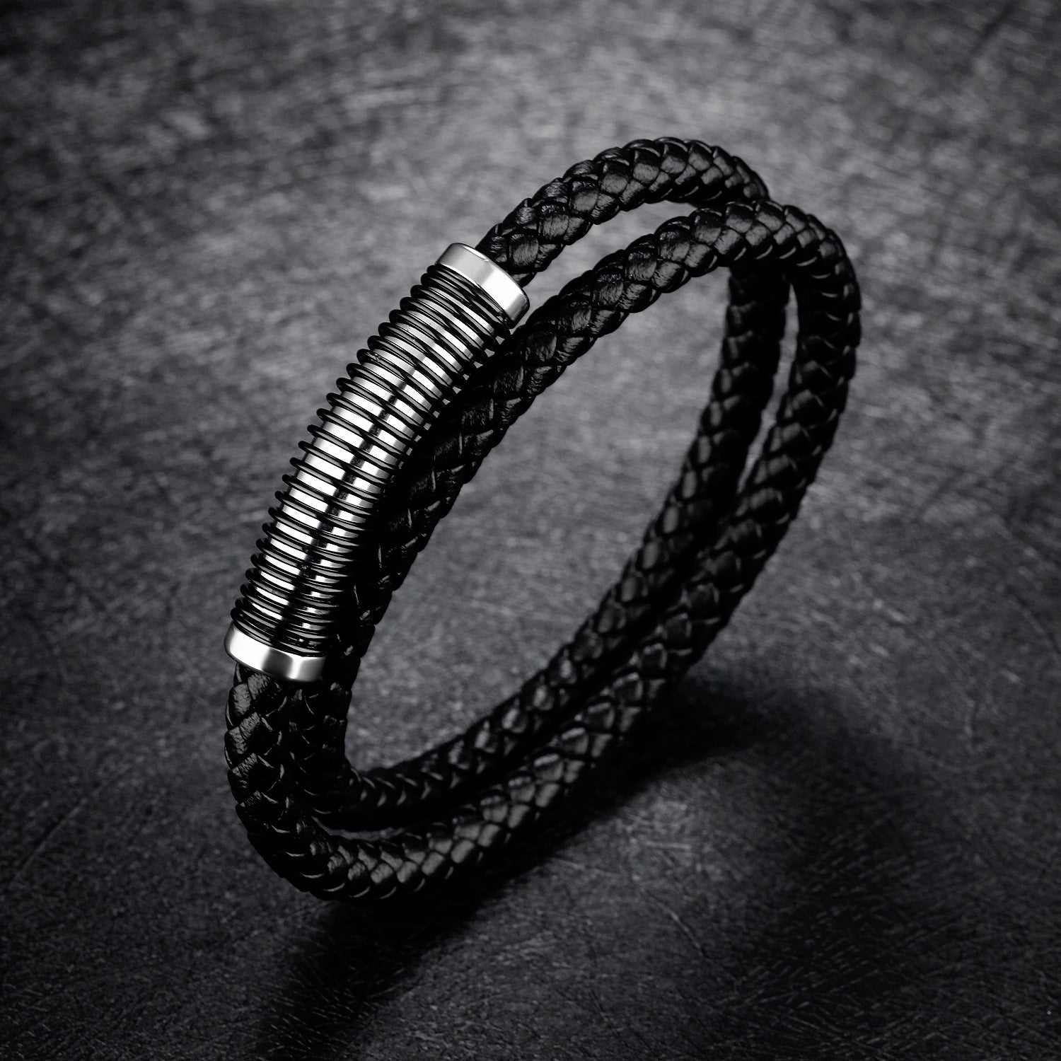 Vintage-Doppelarmband aus Rindsleder