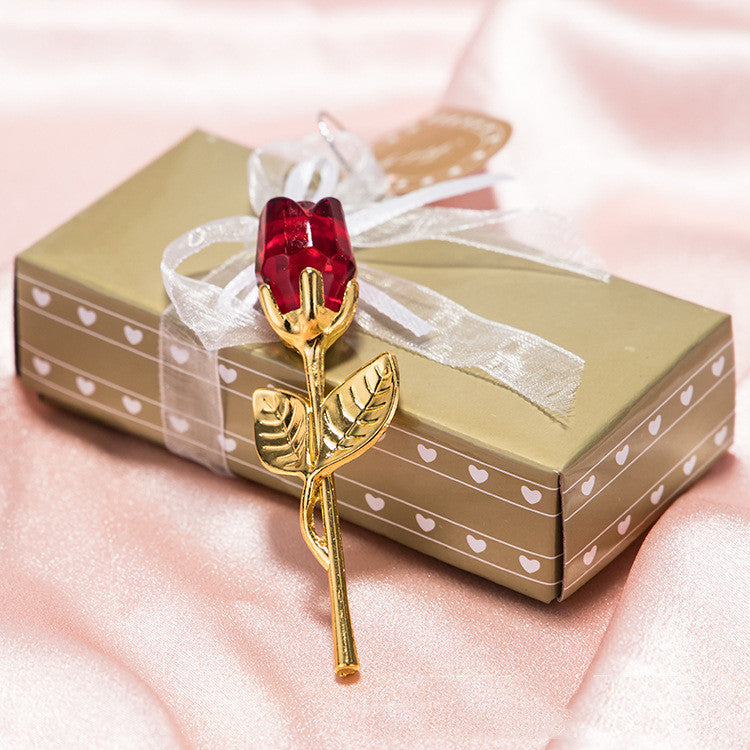 Kristallmetallrose Valentinstag kleines Geschenk Hochzeit
