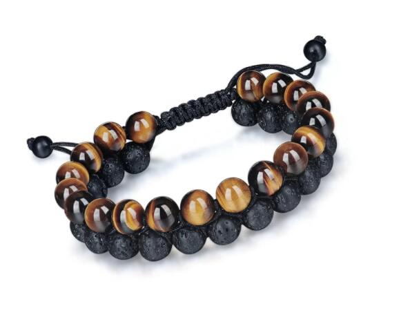 Pulsera de ojo de tigre y piedra de lava