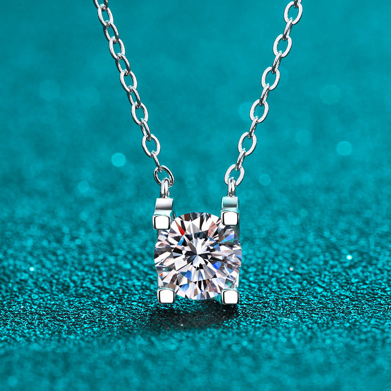 S925 Sterling-Silber Moissanit-Halskette