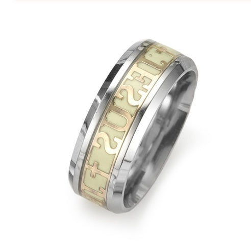Neue europäische und amerikanische Mode leuchtende Christen Jesus Ring Persönlichkeit Original leuchtender Schmuck Hersteller Großhandel