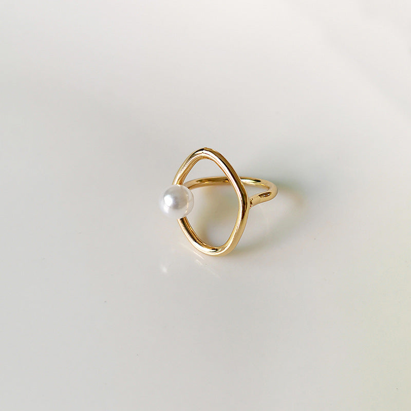 Zierlicher Kunstperlenring für Frauen Minimalistische Ringe