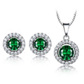 Smaragd-Ohrhänger aus 925er Sterlingsilber, zweiteiliges Set