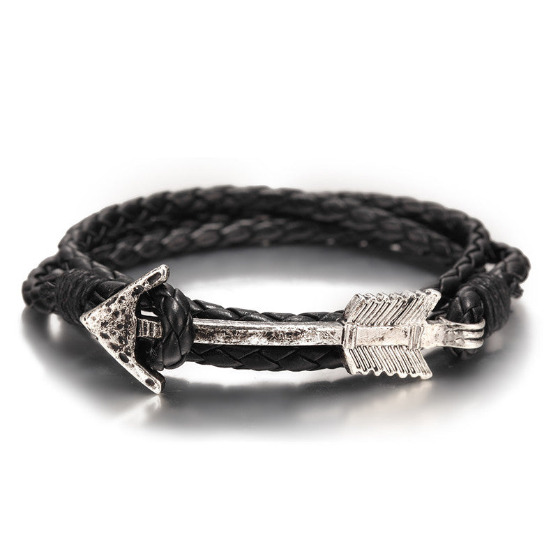 Pulsera Retro Multicapa Trenzada a Mano para Hombre