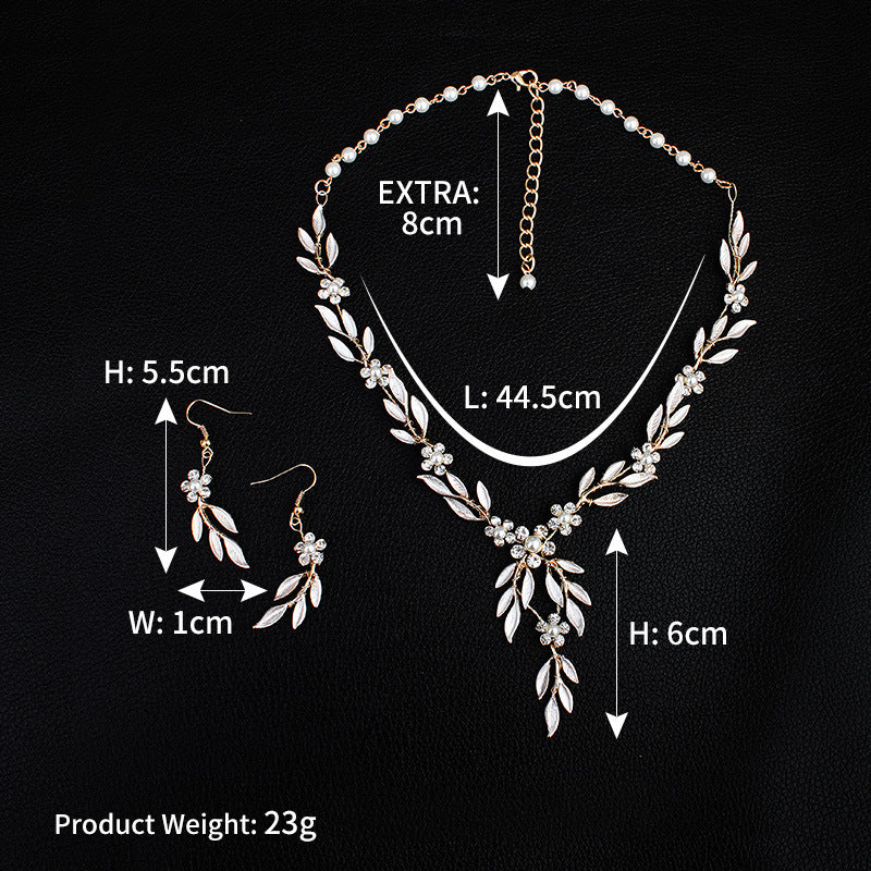 Ohrringe Halskette Brautschmuck dreiteilig Legierung Beschichtung europäisch-amerikanisches Brautset Schmuckset