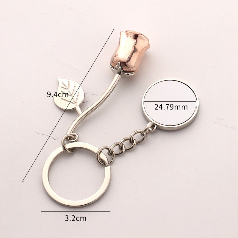 Colgante Llavero de Aleación de Zinc con Diseño de Rosa